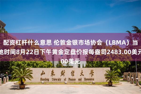 配资杠杆什么意思 伦敦金银市场协会（LBMA）当地时间8月22日下午黄金定盘价报每盎司2483.00美元