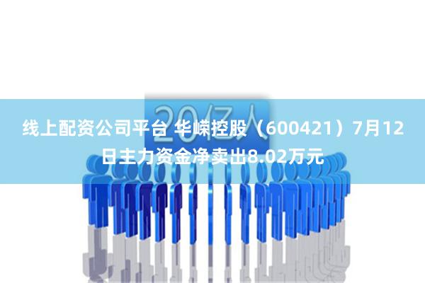 线上配资公司平台 华嵘控股（600421）7月12日主力资金净卖出8.02万元