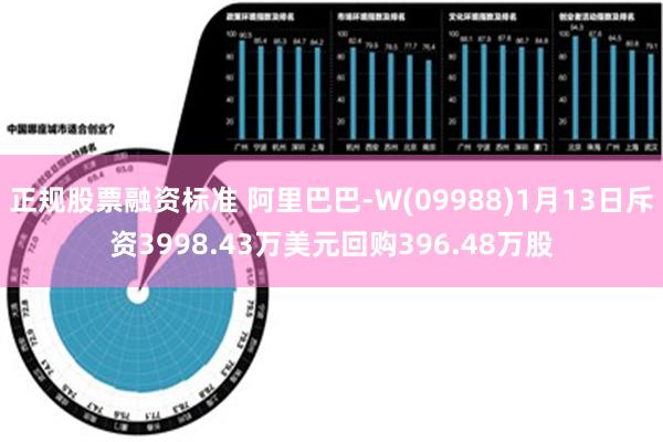 正规股票融资标准 阿里巴巴-W(09988)1月13日斥资3998.43万美元回购396.48万股