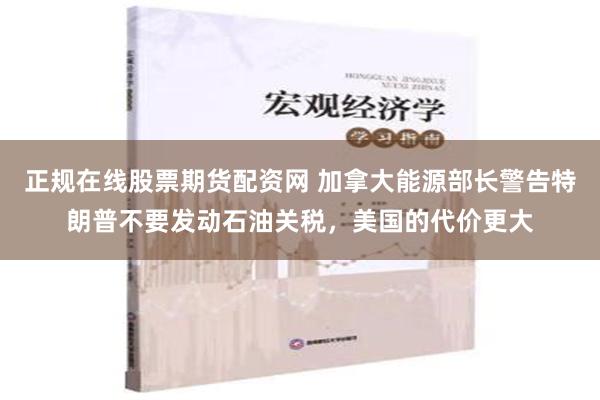 正规在线股票期货配资网 加拿大能源部长警告特朗普不要发动石油关税，美国的代价更大